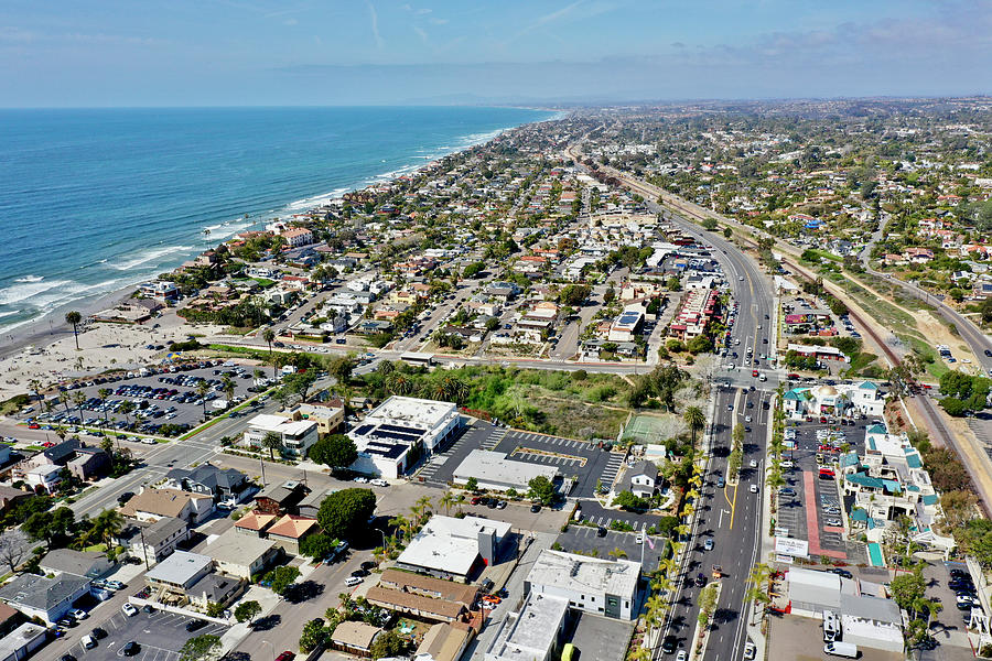 Downtown Encinitas aerial view from D Street looking north Photograph ...