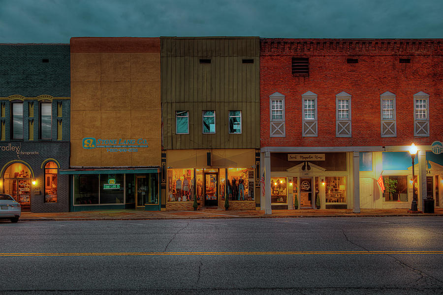 Downtown Fulton Kentucky at Twilight Photograph by Larry Braun Fine