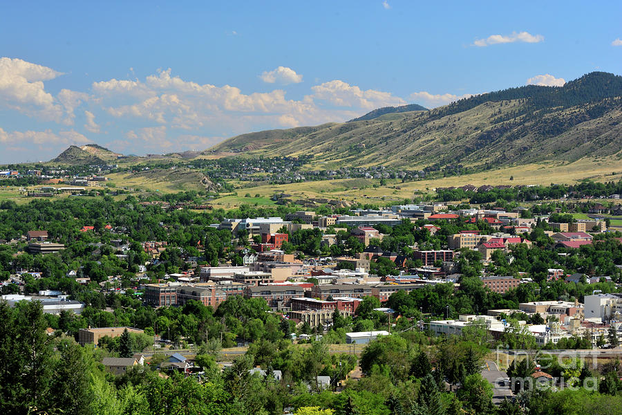 Downtown Golden, Colorado in the Rocky Mountains on a sunny day ...