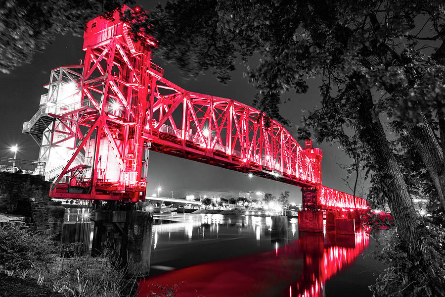 Downtown Harmony At The Junction Bridge - Little Rock Color Splash Photograph