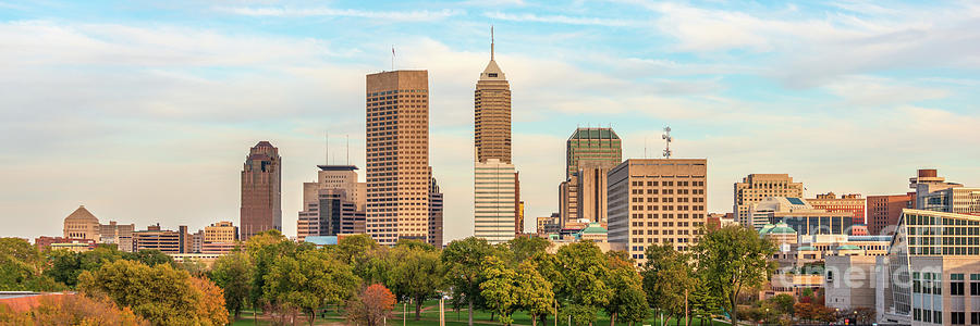 Downtown Indianapolis Indiana Skyline Panorama Photo Photograph by Paul Velgos