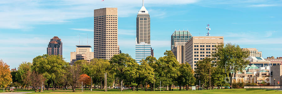 Downtown Indianapolis Indiana Skyline Panoramic Photo Photograph by Paul Velgos