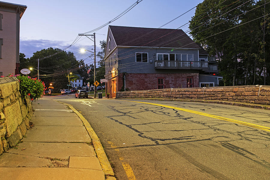 Downtown Ipswich MA Choate Bridge at Dusk Photograph by Toby McGuire