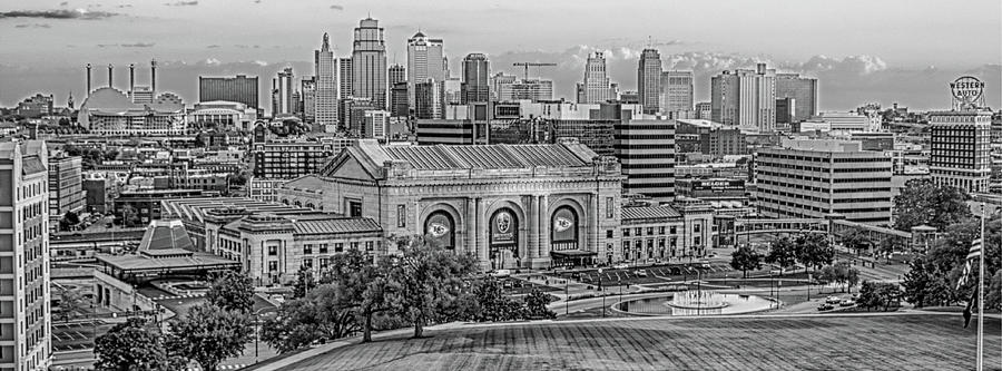Downtown Kansas City in Black and White Photograph by Gerri Bigler
