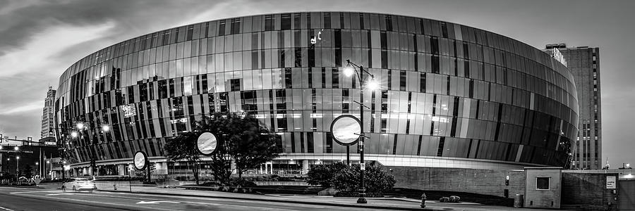 Downtown Kansas City Missouri Arena Black And White Panorama Photograph ...