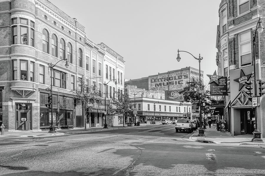 Downtown La Crosse Black And White Photograph by Sharon Popek