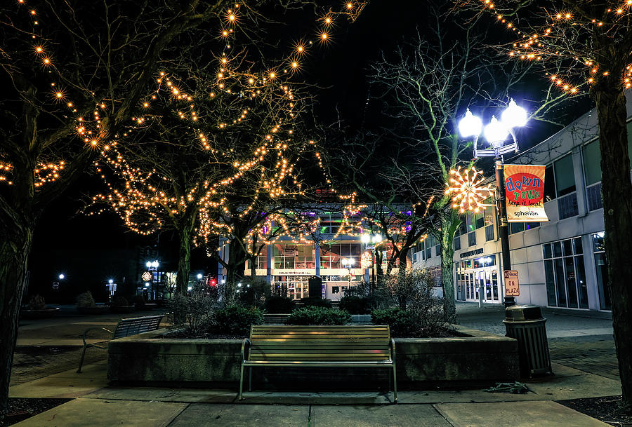 Downtown Lima Ohio Christmas Lights Photograph by Dan Sproul