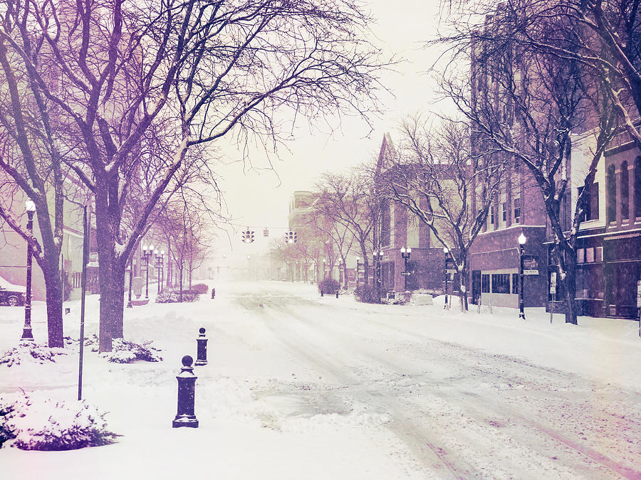 Downtown Lima Ohio Winter Morning Photograph by Dan Sproul