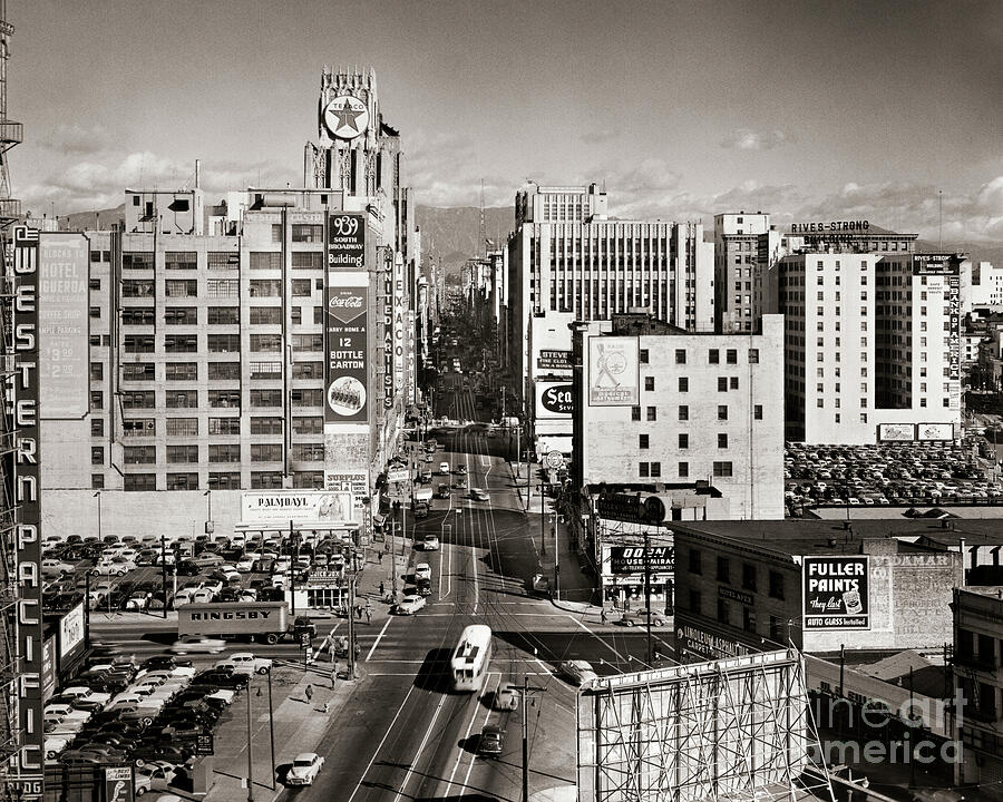 Downtown Los Angeles, c.1950s Photograph by Camerique