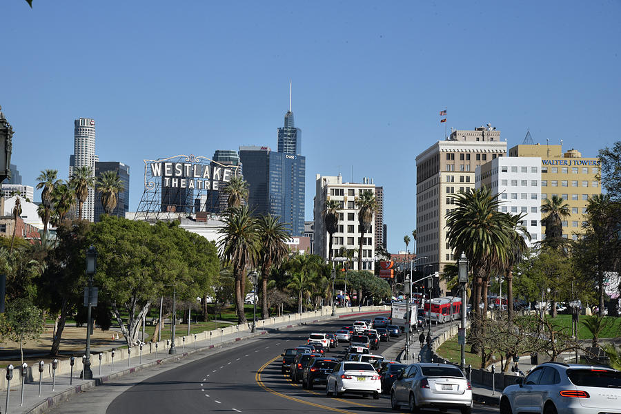 Downtown Los Angeles Seen From MacArthur Park Photograph by Mark Stout