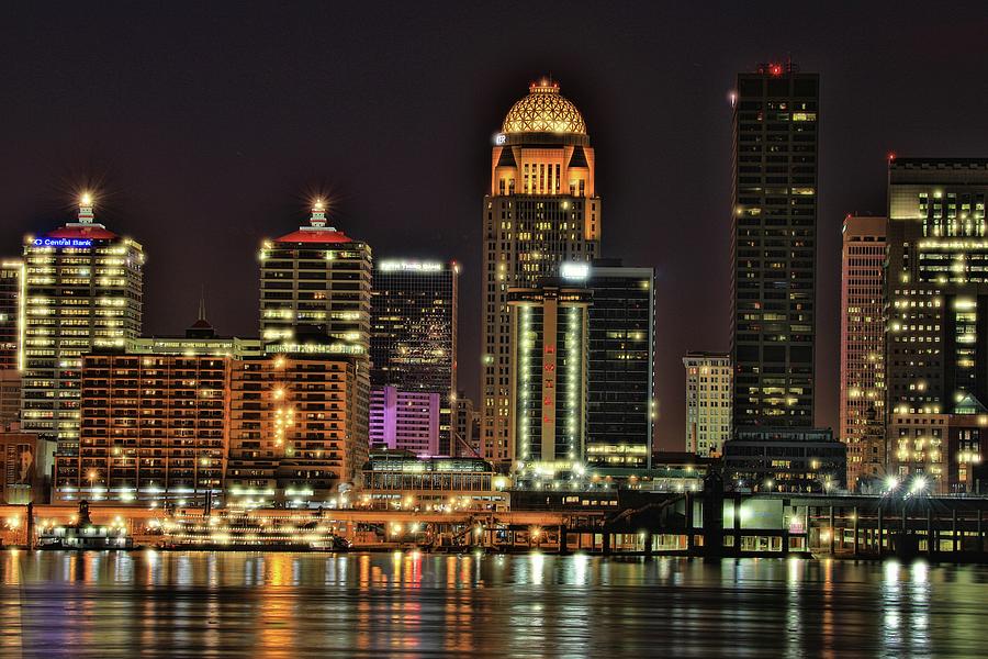 Downtown Louisville At Night Photograph by Dan Sproul