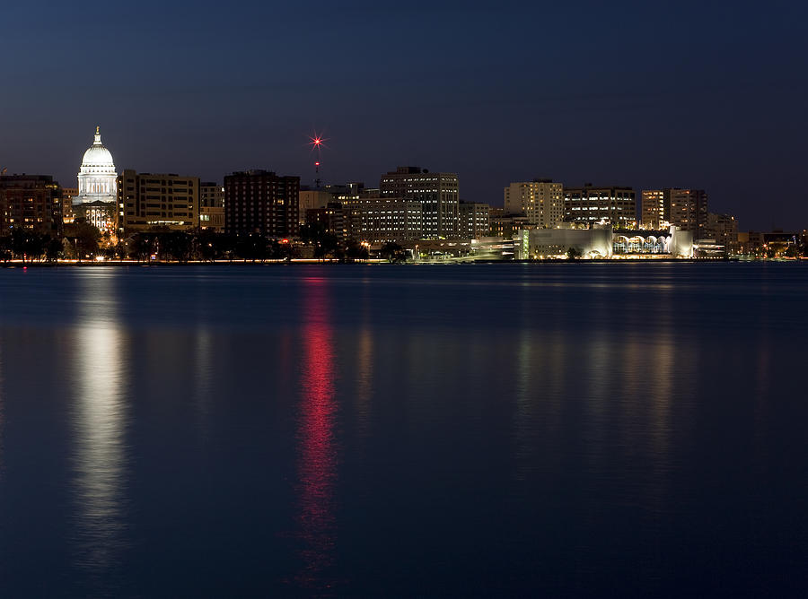 Downtown Madison Skyline at Twilight Photograph by Timhughes