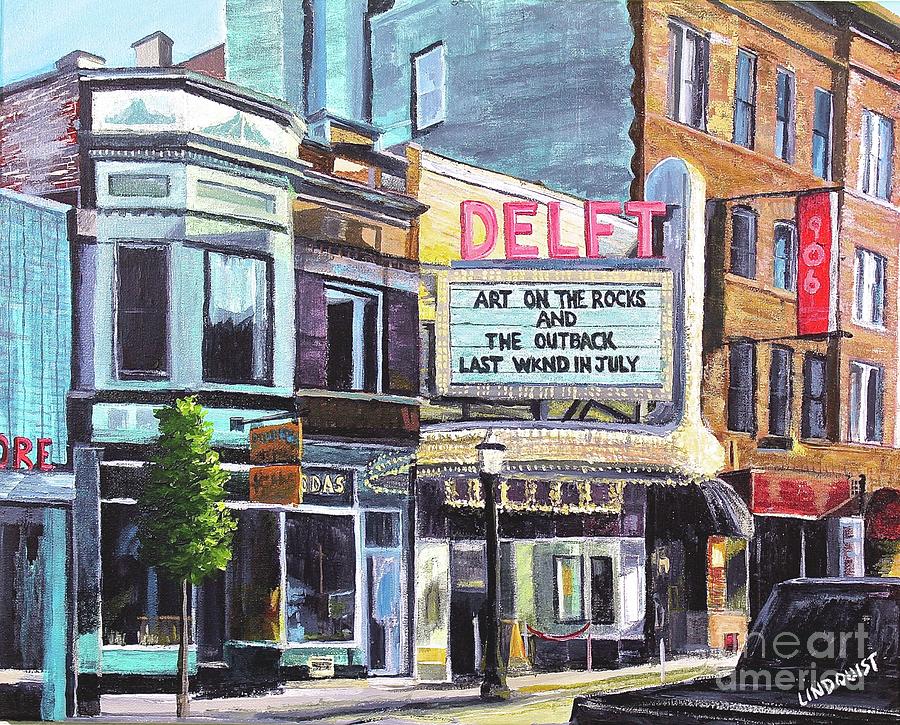 Downtown Marquette Painting by Tim Lindquist