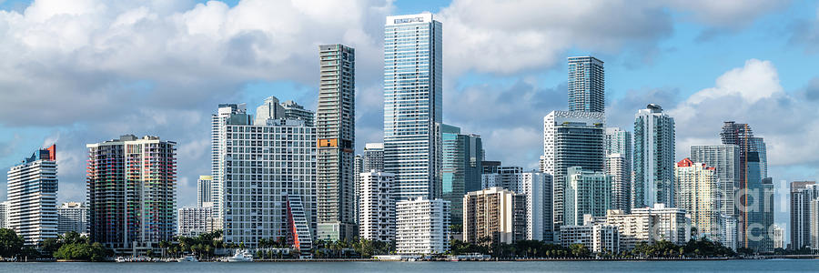 Downtown Miami Florida City Skyline Panoramic Photo Photograph by Paul Velgos
