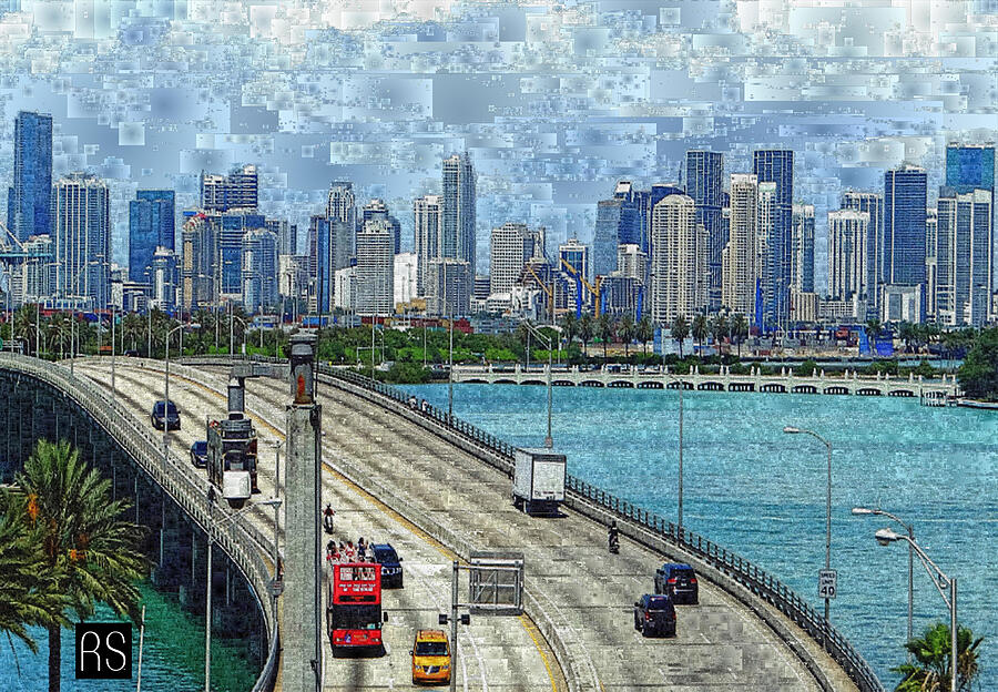 Downtown Miami, Florida Digital Art by Rafael Salazar