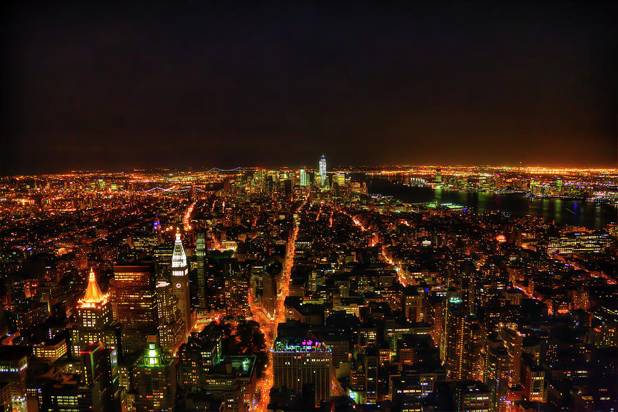 Downtown New York City At Night Photograph by Paul Thompson - Fine Art ...