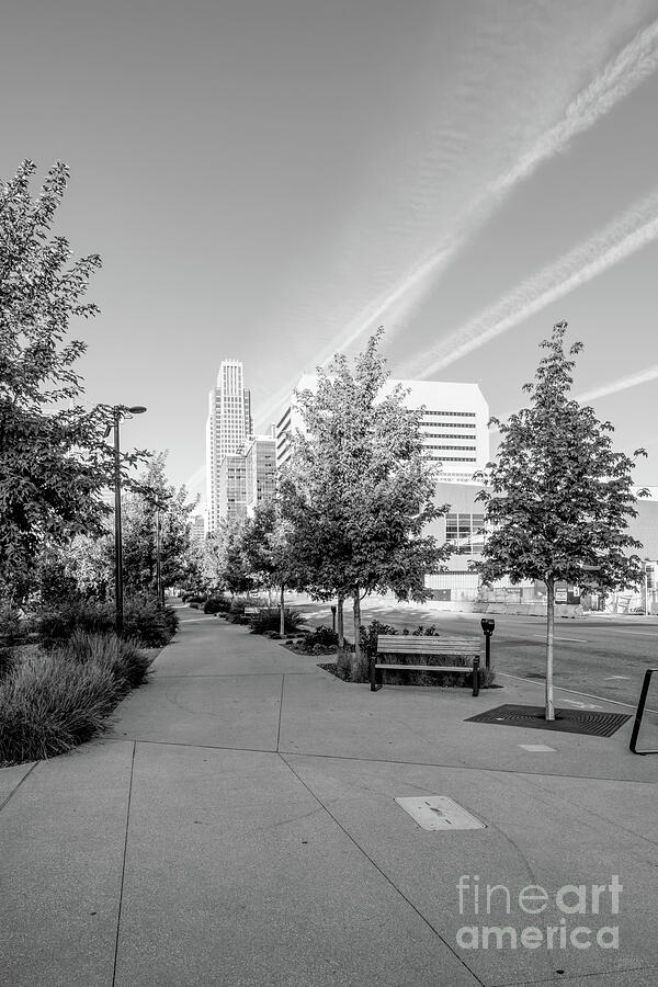 Downtown Omaha Sunday Morning Stillness Grayscale Photograph by Jennifer White Downtown Omaha Sunday Morning Stillness Grayscale Photograph by Jennifer White
