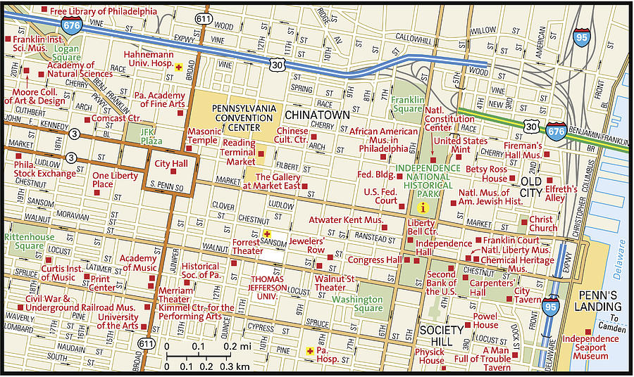 Downtown Philadelphia, Pennsylvania Drawing by Globe Turner, LLC Downtown Philadelphia, Pennsylvania Drawing by Globe Turner, LLC