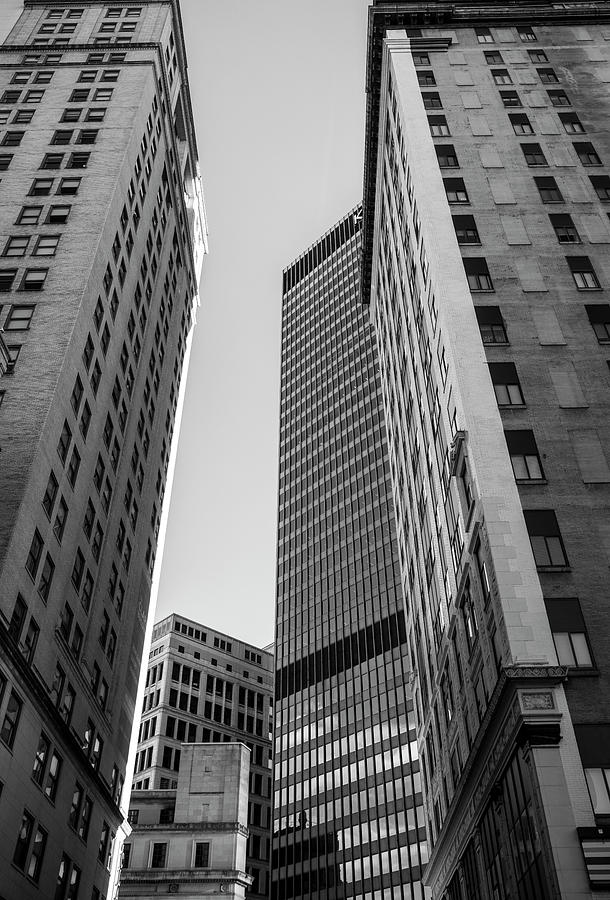 Downtown Pittsburgh Architecture Black And White Photograph by Dan Sproul