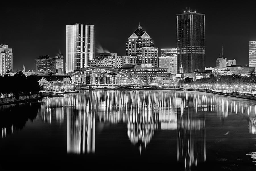 Downtown Rochester Black and White Photograph by JC Findley
