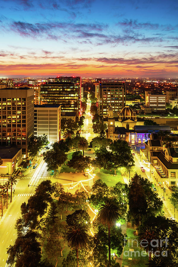 Downtown San Jose California Sunset Photo Photograph by Paul Velgos