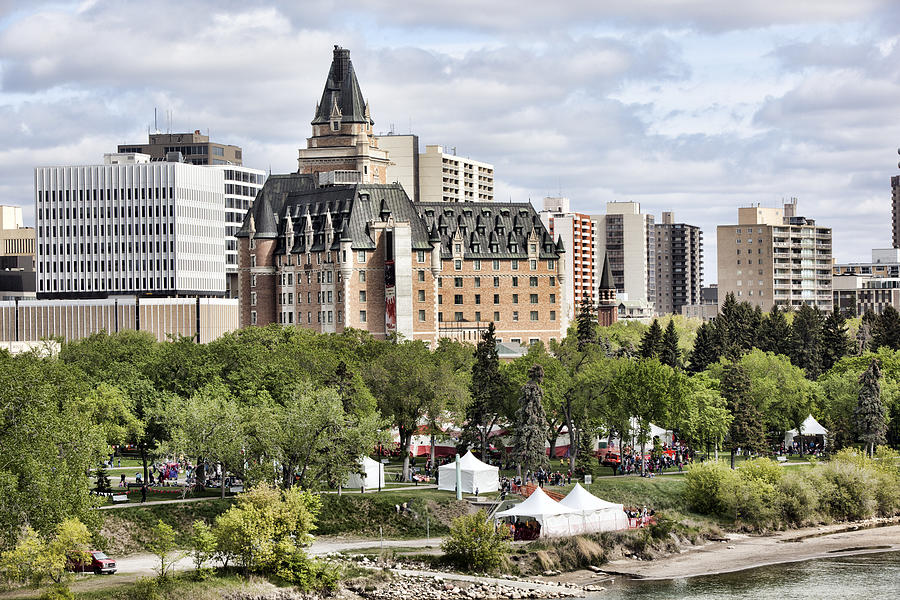 Downtown Saskatoon with Bessborough Hotel During Childrens Festival Photograph by Dougall_Photography