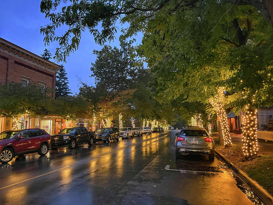 Downtown Saugatuck at Night Photograph by Jill Love - Fine Art America