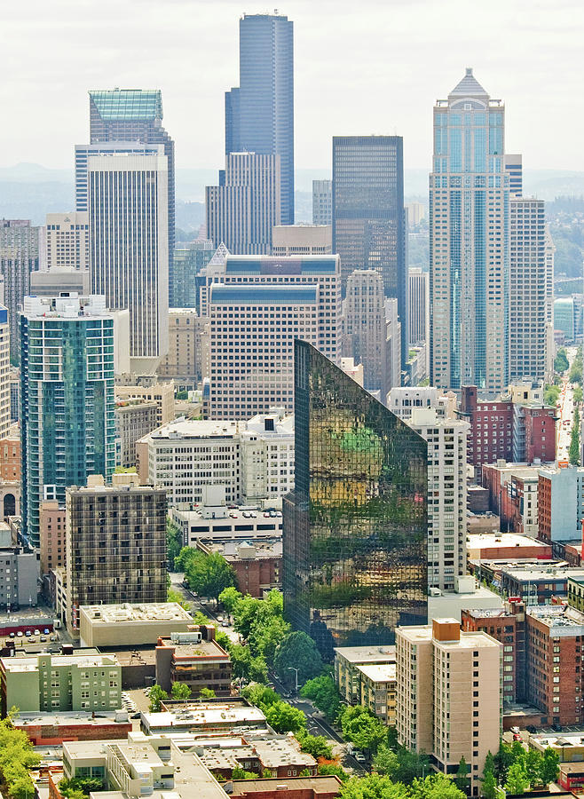 Downtown Seattle, aerial view. Photograph by Rob Huntley