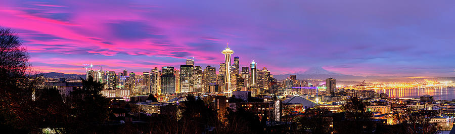 Downtown Seattle viewed from Kerry Park Digital Art by Michael Lee