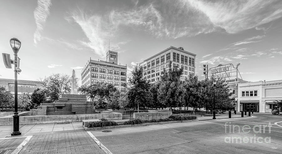Downtown Springfield MO Pano Grayscale, Photograph by Jennifer White