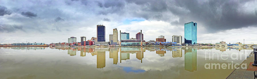Downtown Toledo Panorama Reflections  1542 Photograph by Jack Schultz