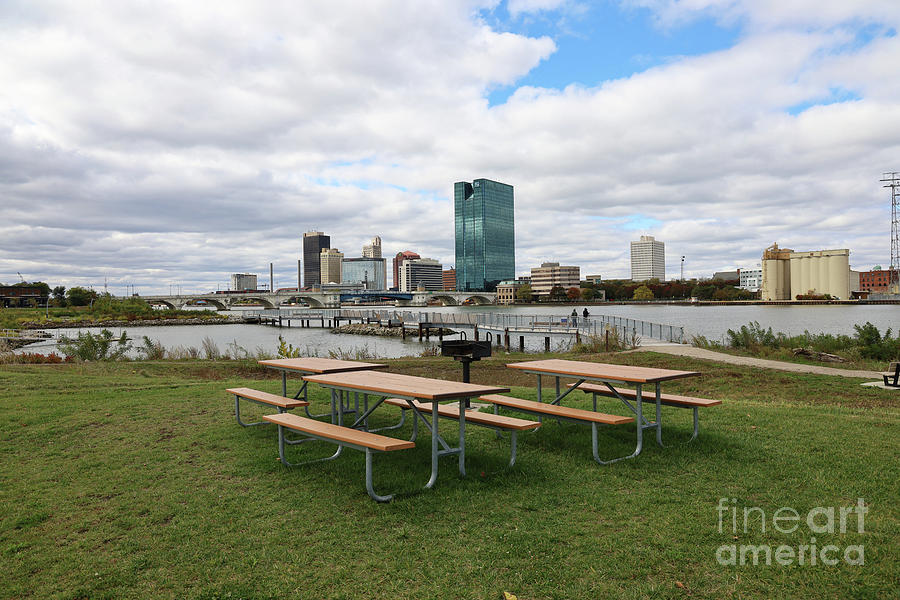 Downtown Toledo Viewed From Glass City Metropark 6577 Photograph by Jack Schultz