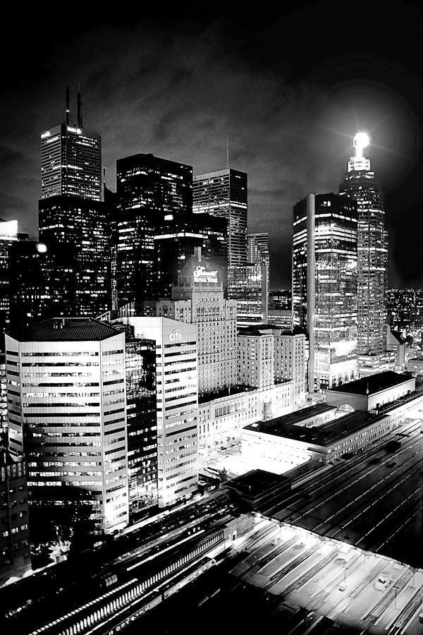 Downtown Toronto Canada Photo 184 Black and white Photograph by Lucie Dumas