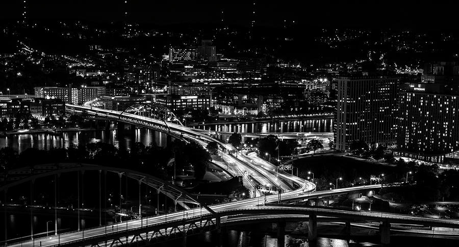 Downtown Traffic Pittsburgh Photograph by Dan Sproul