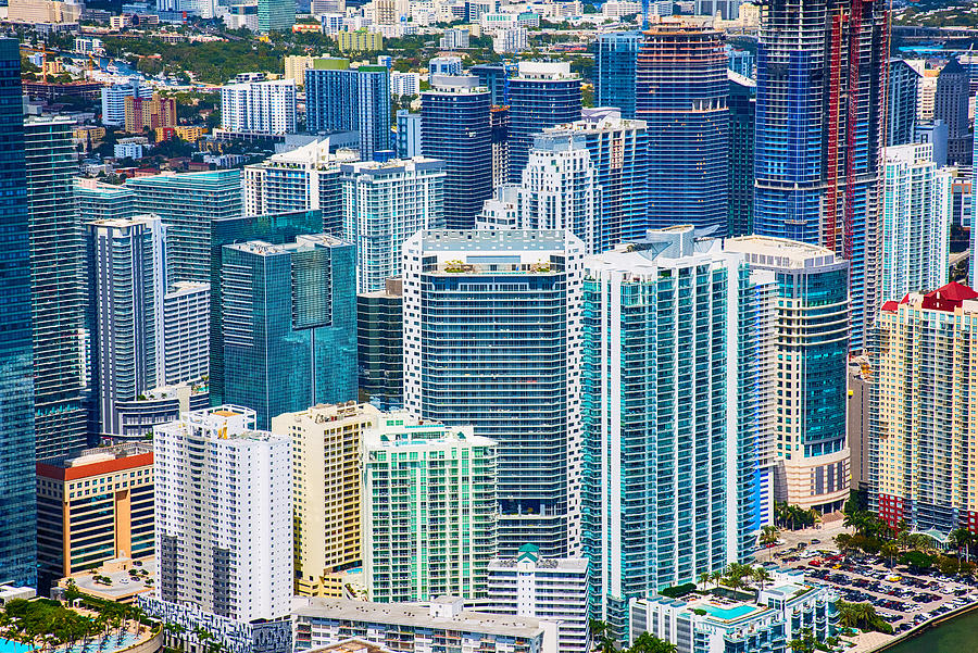 Downtown Urban Background of Miami Florida Photograph by Art Wager