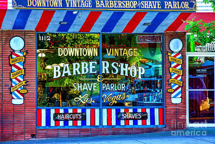 Downtown Vintage Barbershop Photograph by Rodney Lee Williams