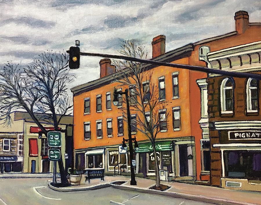 Downtown Westfield, Early Spring Painting by Richard Nowak