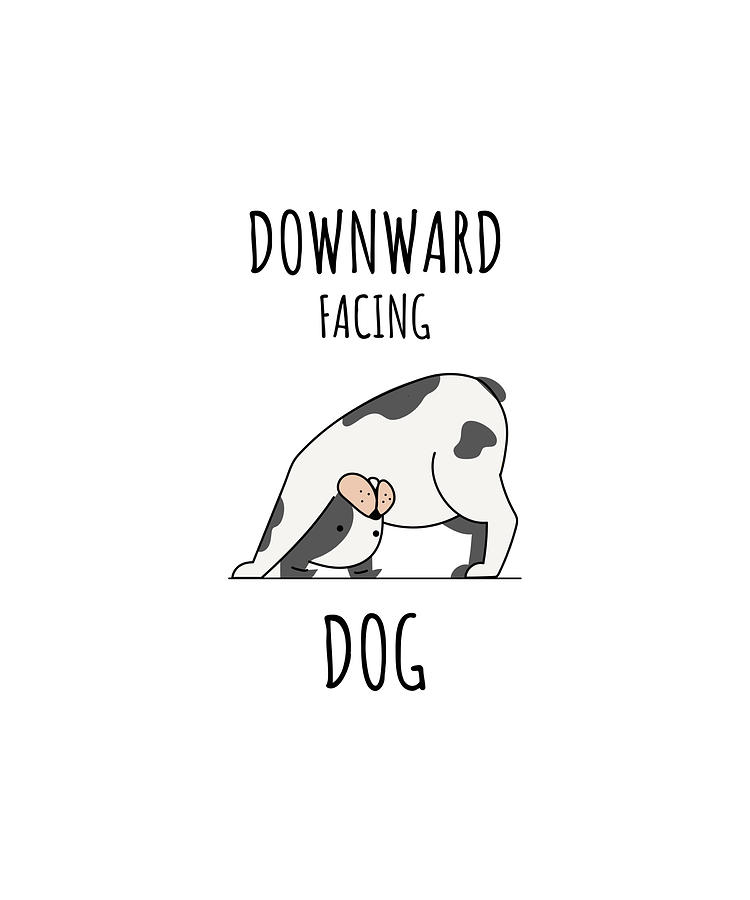 Downward facing dog cartoon cute dog yoga pose Digital Art by Norman W -  Pixels