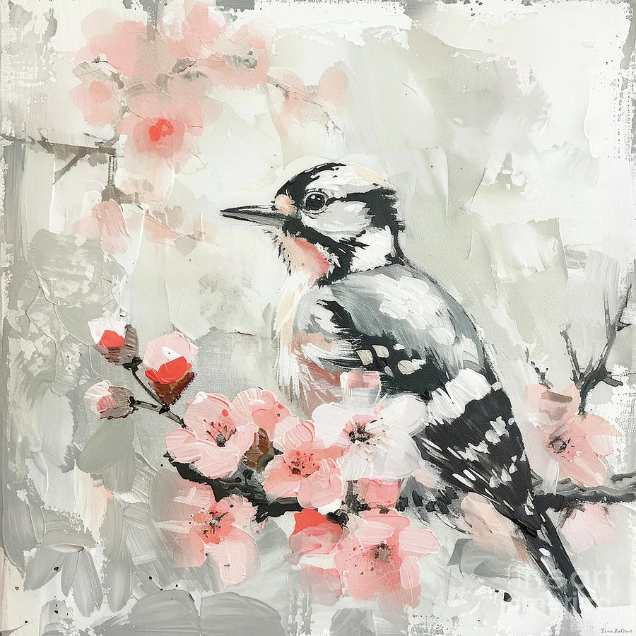 Downy In The Blossoms Painting by Tina LeCour