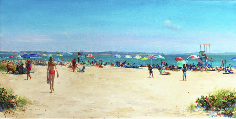 Dowses Beach 2 Painting by Jonathan Guy-Gladding JAG