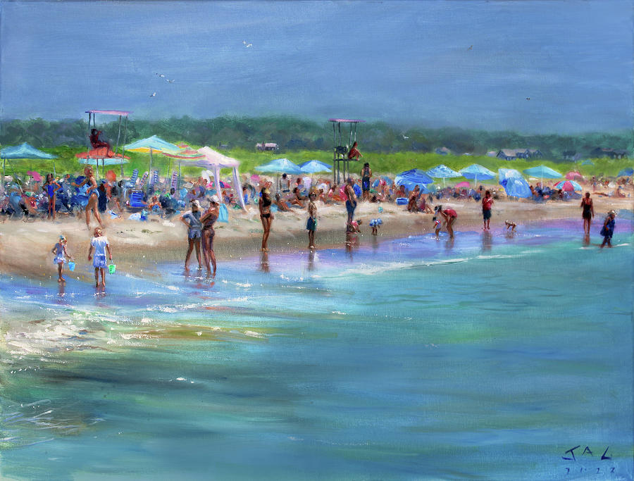 Dowses Beach Painting by Jonathan Gladding