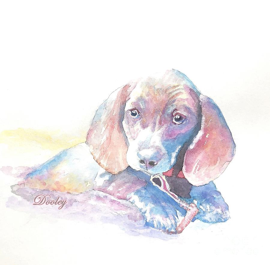 Doxie Love Painting by Fine Art By Edie
