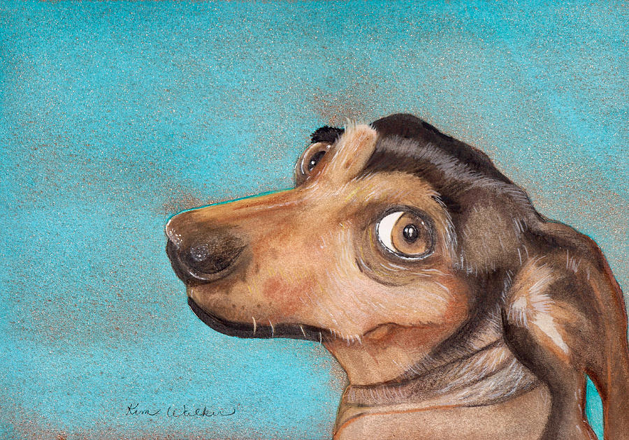 Doxie Watercolor Painting by Kimberly Walker