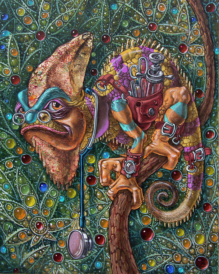 Surrealism Painting - Dr. Chameleon by Victor Molev