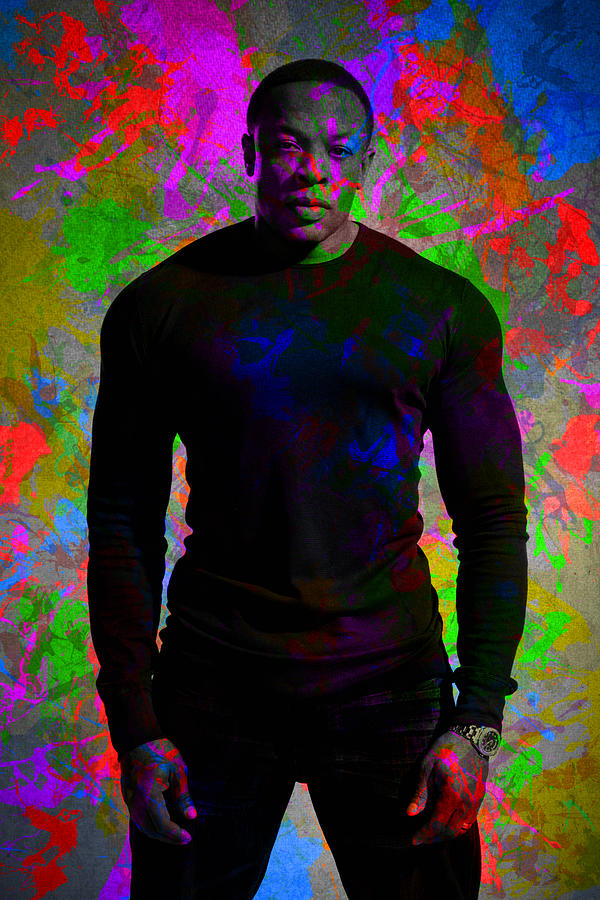 Dr Dre Famous Rappers Paint Splatter Colorful Portrait Mixed Media By ...