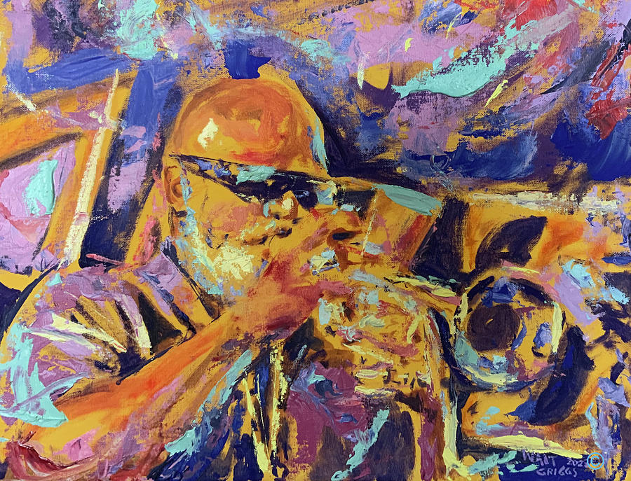 Dr. Jesssie Mcguire Jazz Trumpet-oil On Canvas Painting