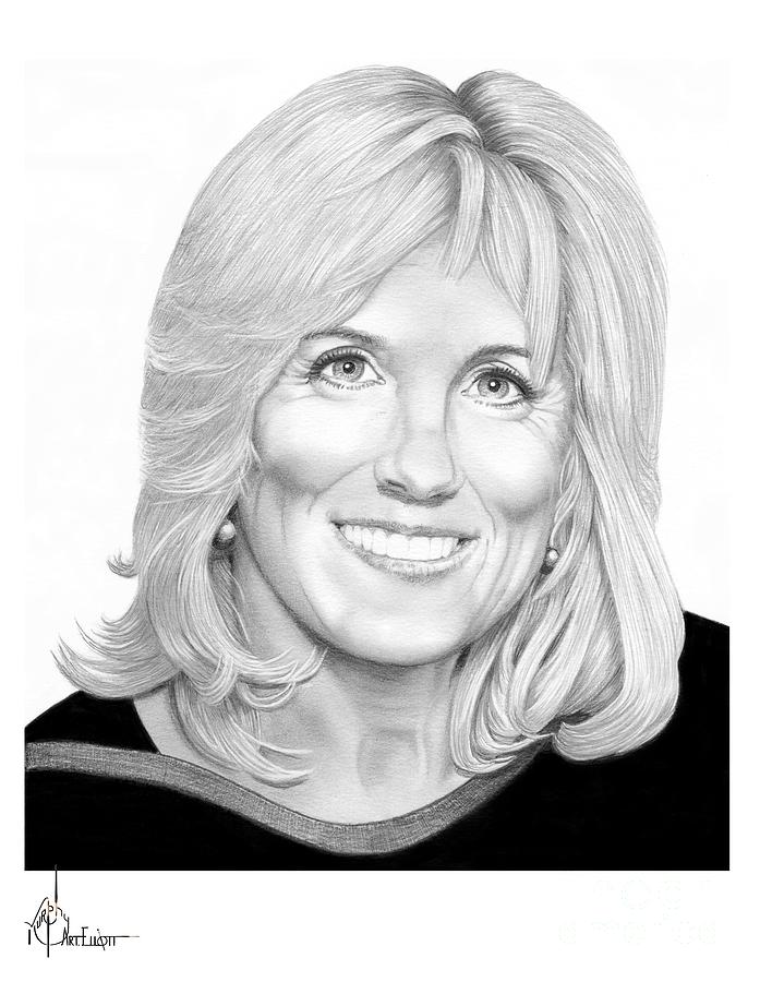 Dr Jill Biden Drawing Drawing By Murphy Art Elliott Fine Art America 5102