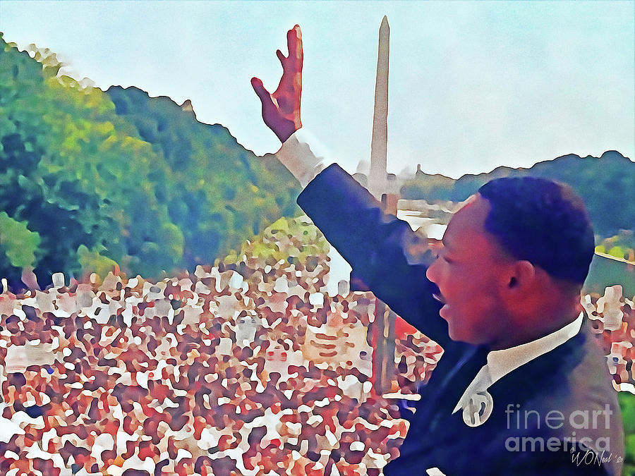 Portrait Digital Art -  Dr. Martin Luther King, Jr., and The March On Washington by Walter Neal