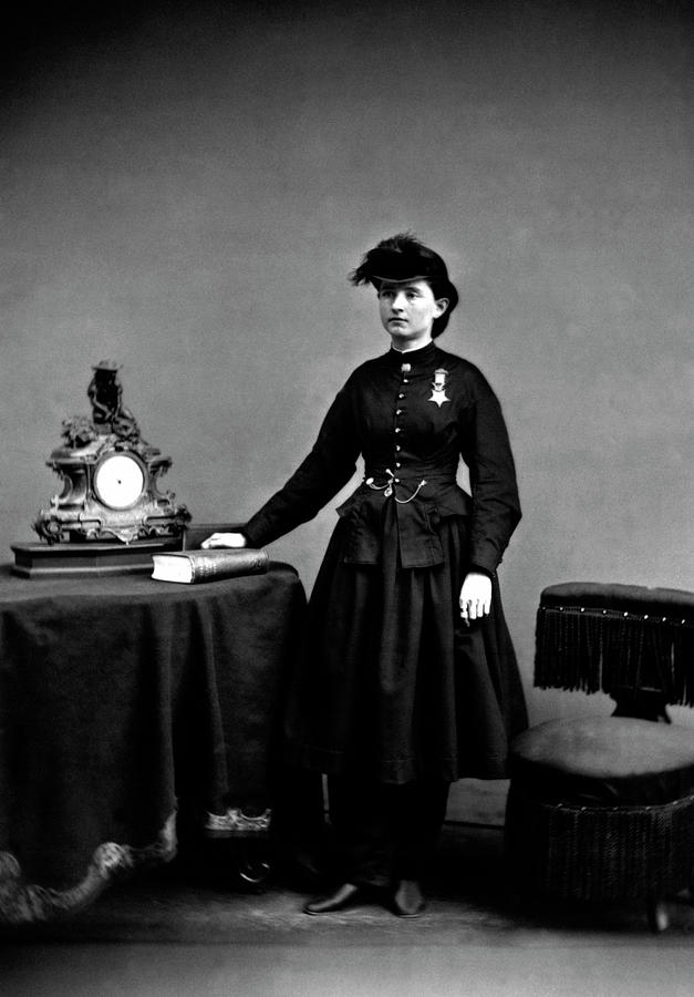 Dr. Mary Walker Wearing Medal Of Honor - Mathew Brady - Circa 1865 Photograph by War Is Hell Store
