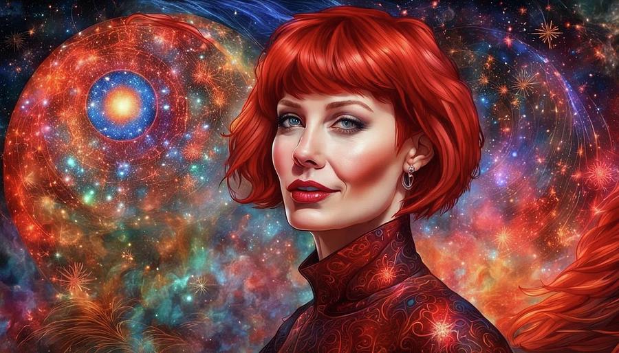 Dr. Mary Welle Strang, Cosmic AI Digital Art by Phil Strang